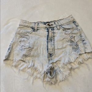 High waisted american flag shorts